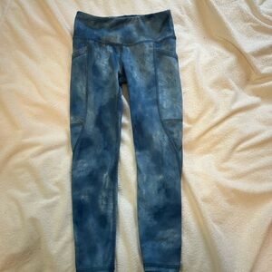 Athleta Kids Blue Tie-Dye Leggings